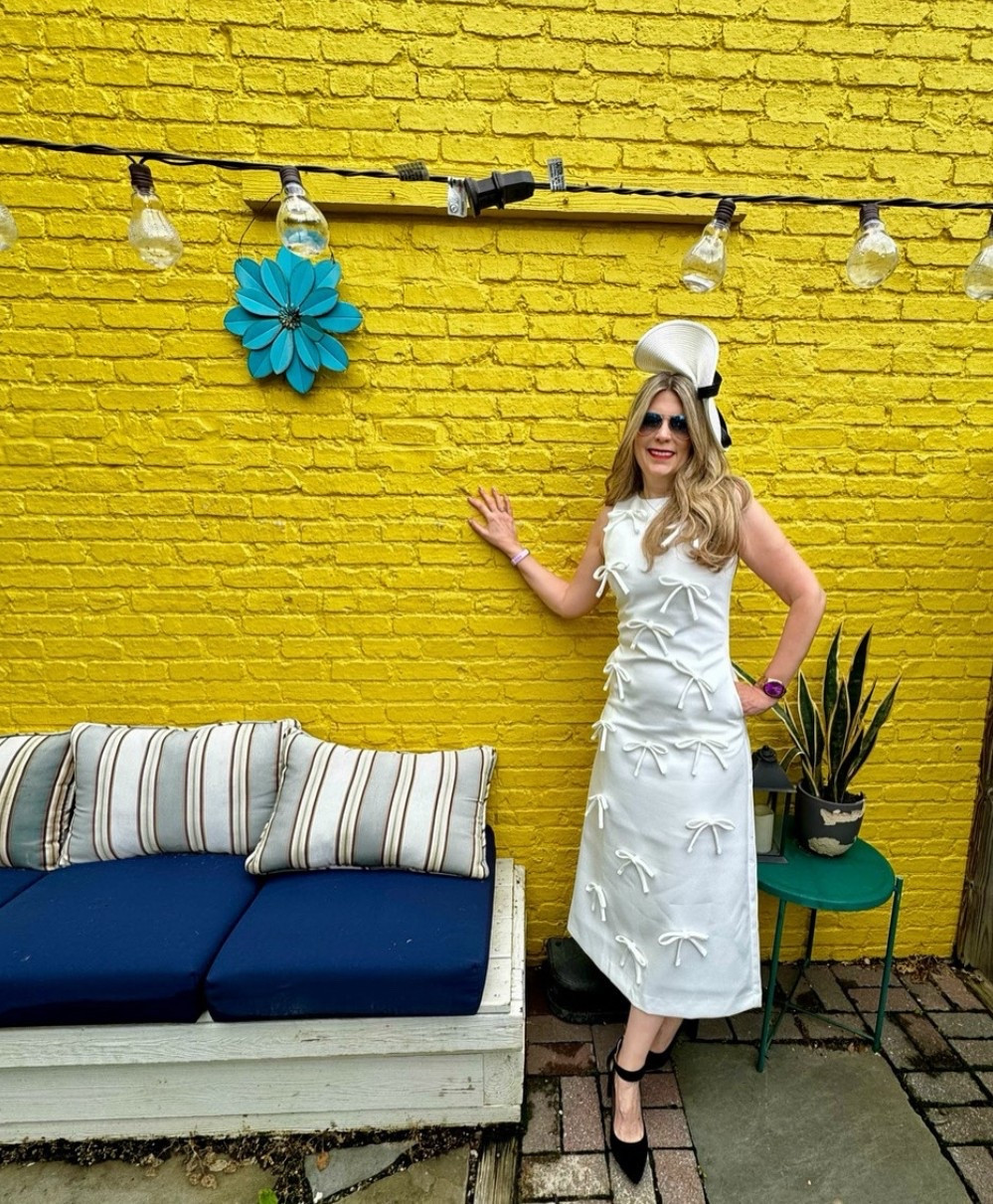 Ready for the horse races. #fascinator fashion! #bow detail so Audrey Hepburn. #midi #sleeveless #summer #raceday #classic #iconic 

#LTKU #LTKSeasonal #LTKSummerEdit