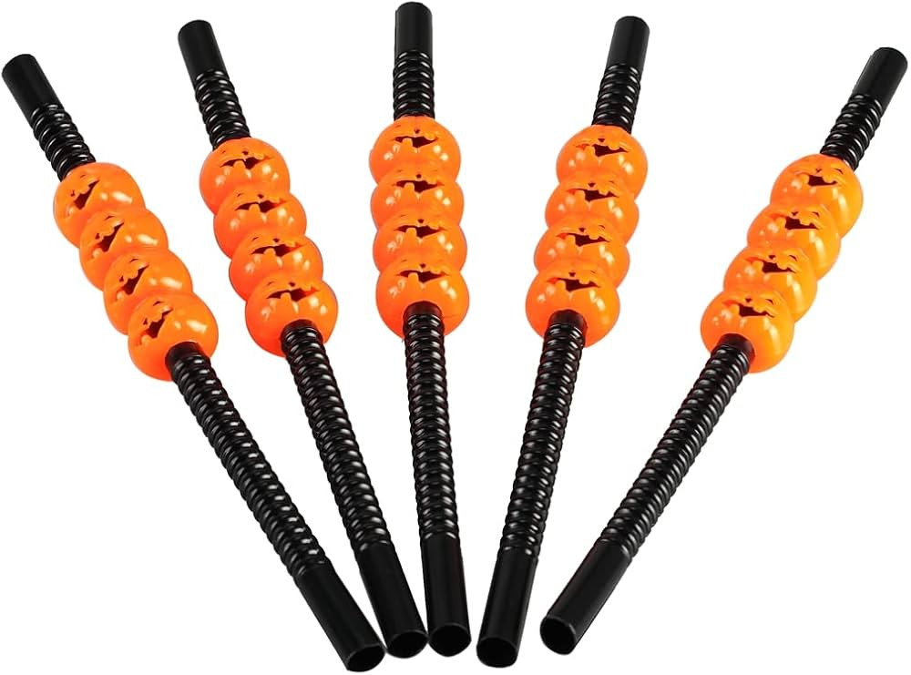 BinaryABC Halloween Pumpkin Straws,Halloween Party Straws,Halloween Drinking Straws,Halloween Par... | Amazon (US)