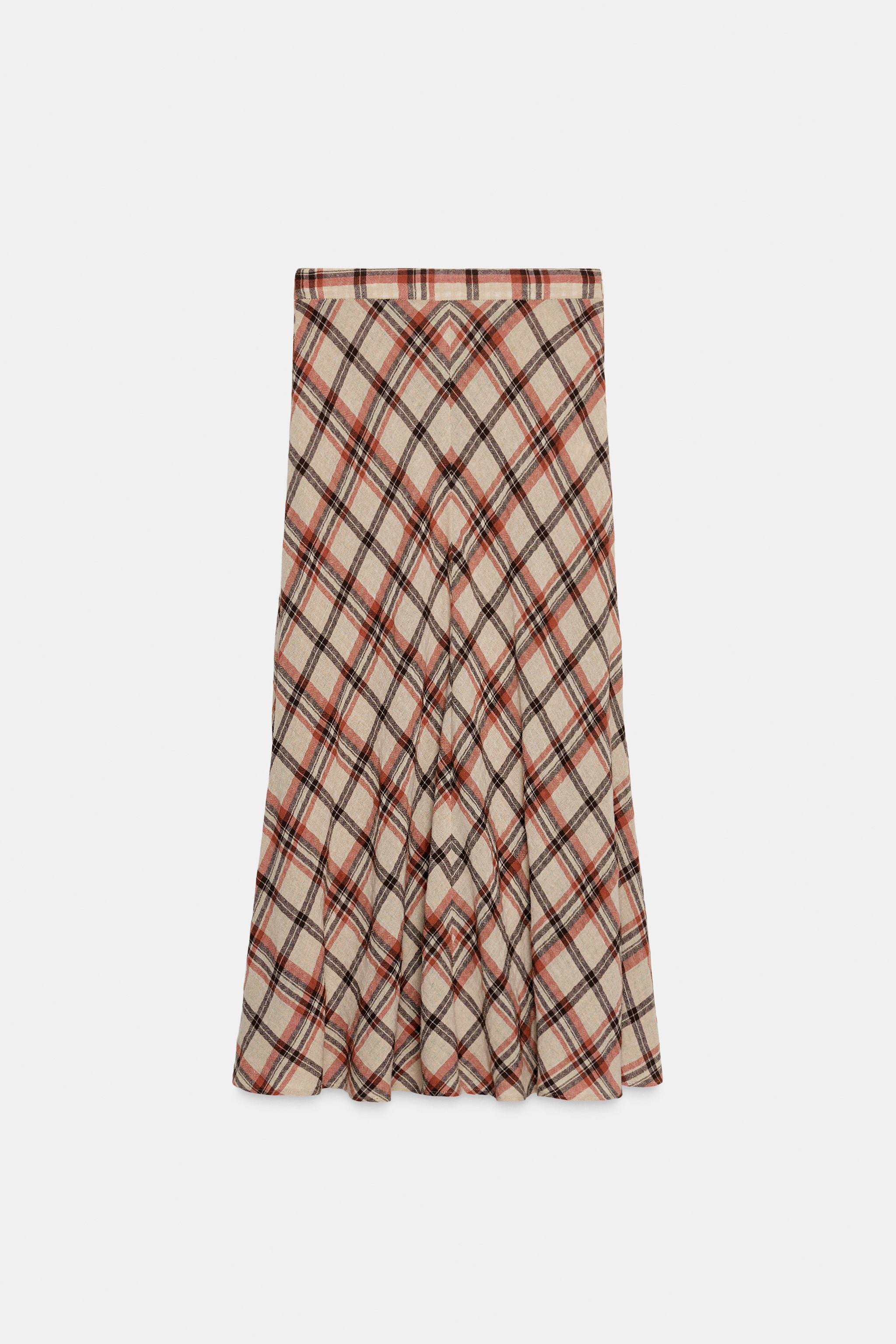 PLAID MIDI SKIRT | Zara US