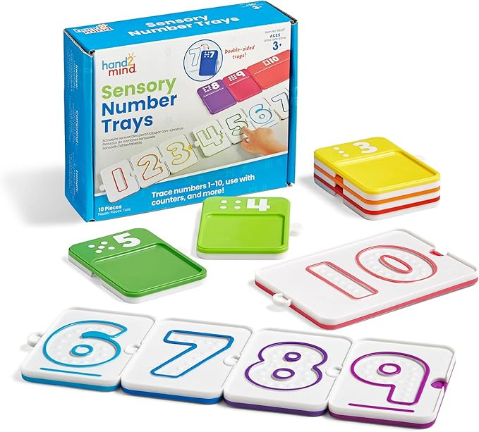 hand2mind Sensory Number Trays, Learning Numbers for Kids, Fine Motor Activities, Counting Toys f... | Amazon (US)