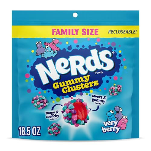 NERDS Gummy Clusters, Candy, Very Berry, Crunchy and Gummy, 18.5 oz | Amazon (US)