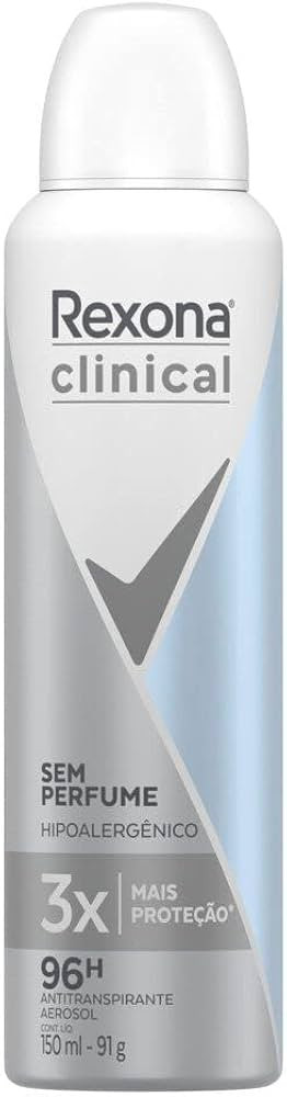 Antitranspirante Aerosol Rexona Clinical Sem perfume 150ml | Amazon (BR)
