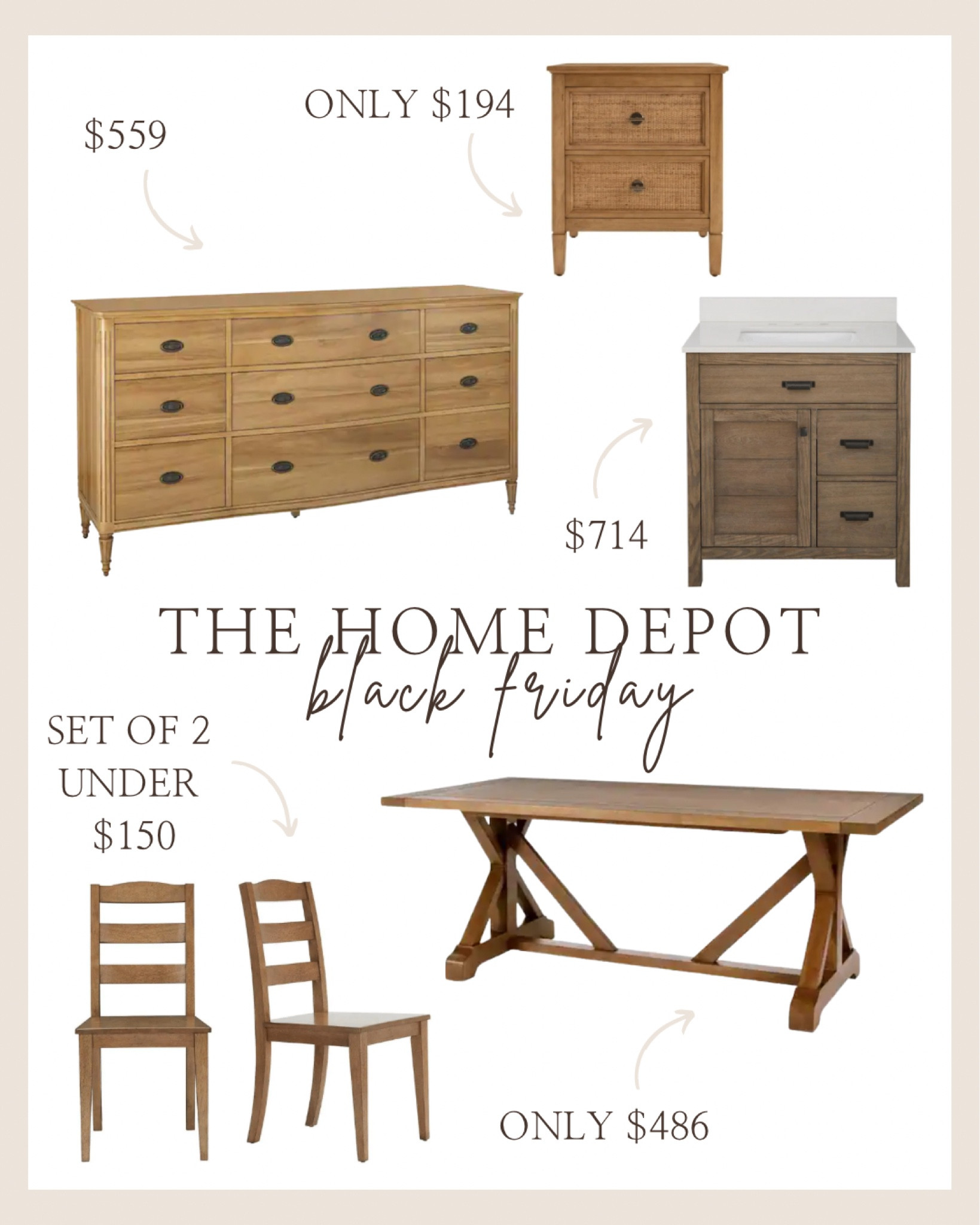 The best Black Friday furniture deals at Home Depot

Dresser bathroom vanity end table nightstand dining chairs dining room table 

#LTKhome #LTKsalealert #LTKstyletip