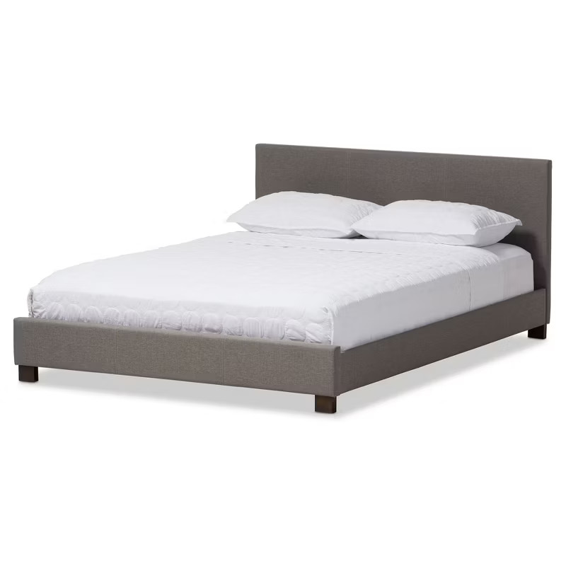 Elizabeth Modern And Contemporary Fabric Upholstered Panel - Stitched Platform Bed - Baxton Studi... | Target