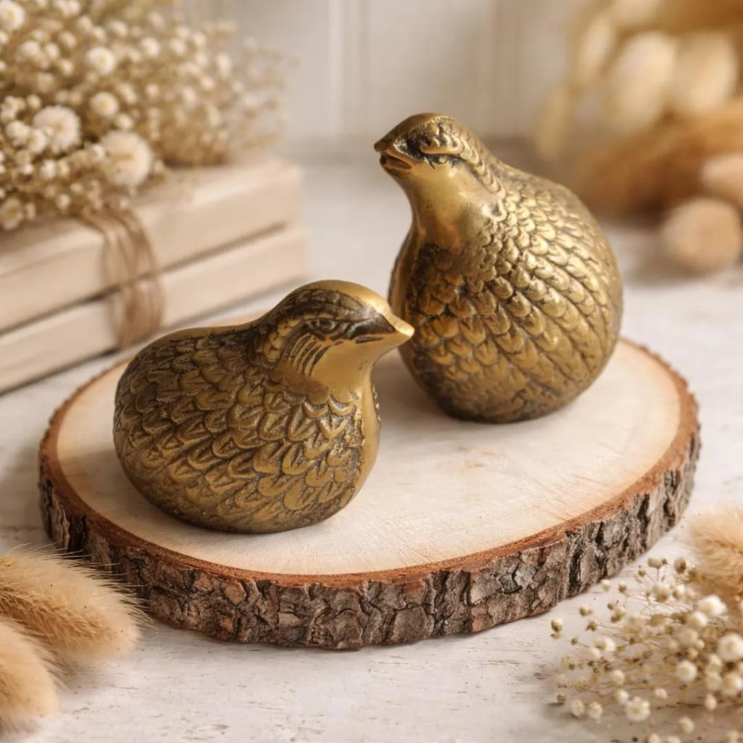 Vintage Brass Quail Bird Figurines Set of 2 Decorative Accents Black Felt Bottom - Etsy | Etsy (US)