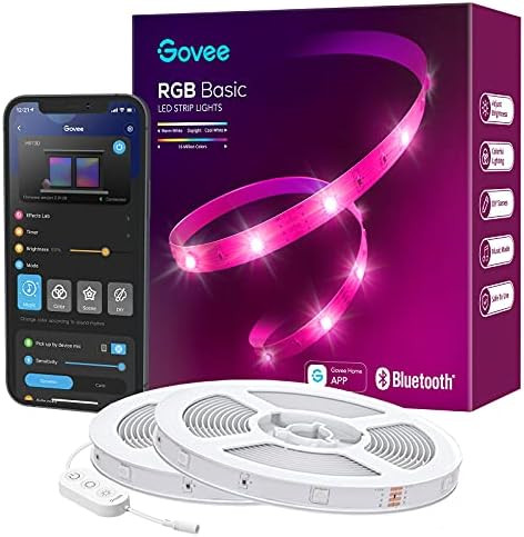 Govee RGB LED Strip Lights, 65.6ft Bluetooth LED Lights with App Control, 64 Scenes and Music Syn... | Amazon (US)