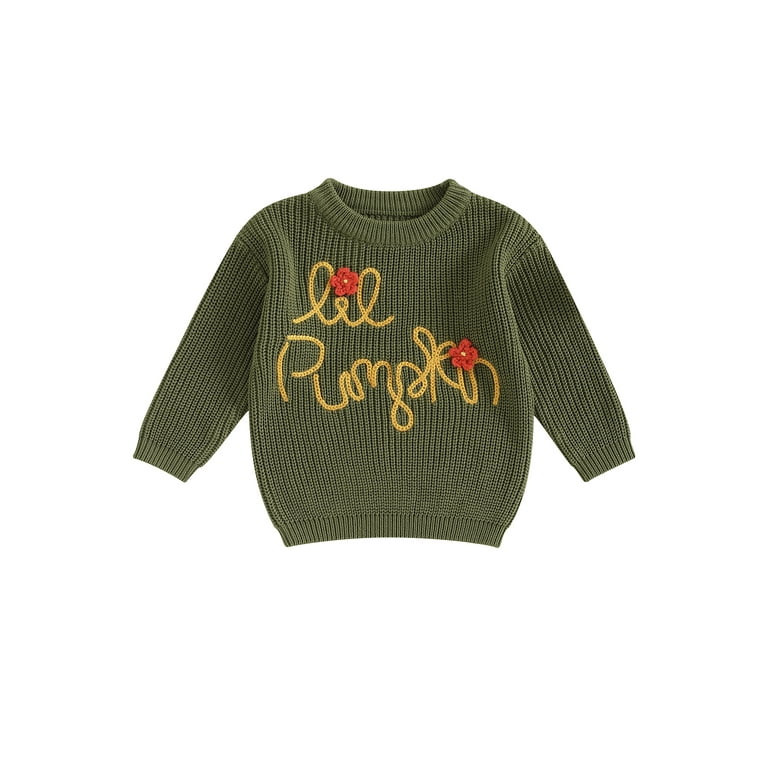 Licupiee Toddler Baby Boy Girl Halloween Sweater Knitted Tops Chunky Pumpkin/Ghost Sweaters Overs... | Walmart (US)