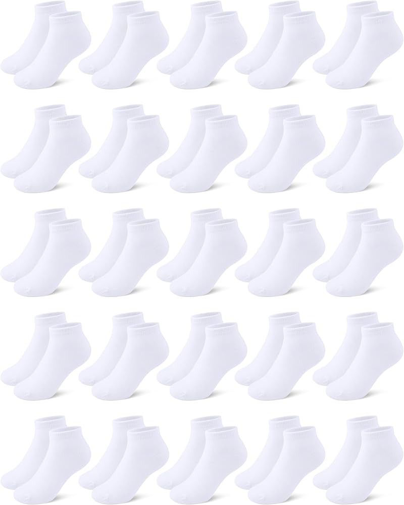 Cooraby 25 Pairs Kids' Socks Low Cut Socks Half Cushion Sport | Amazon (US)