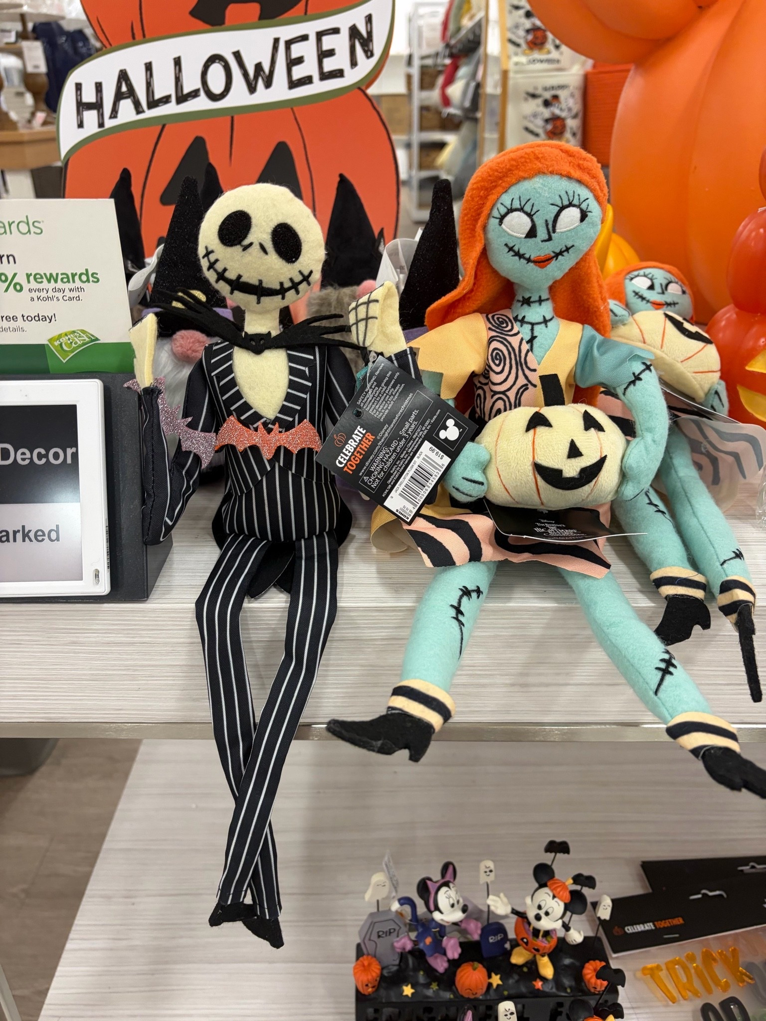 Jack Skellington and Sally plush sitable decor from Kohls 🎃🖤✨

#LTKSeasonal #LTKHome