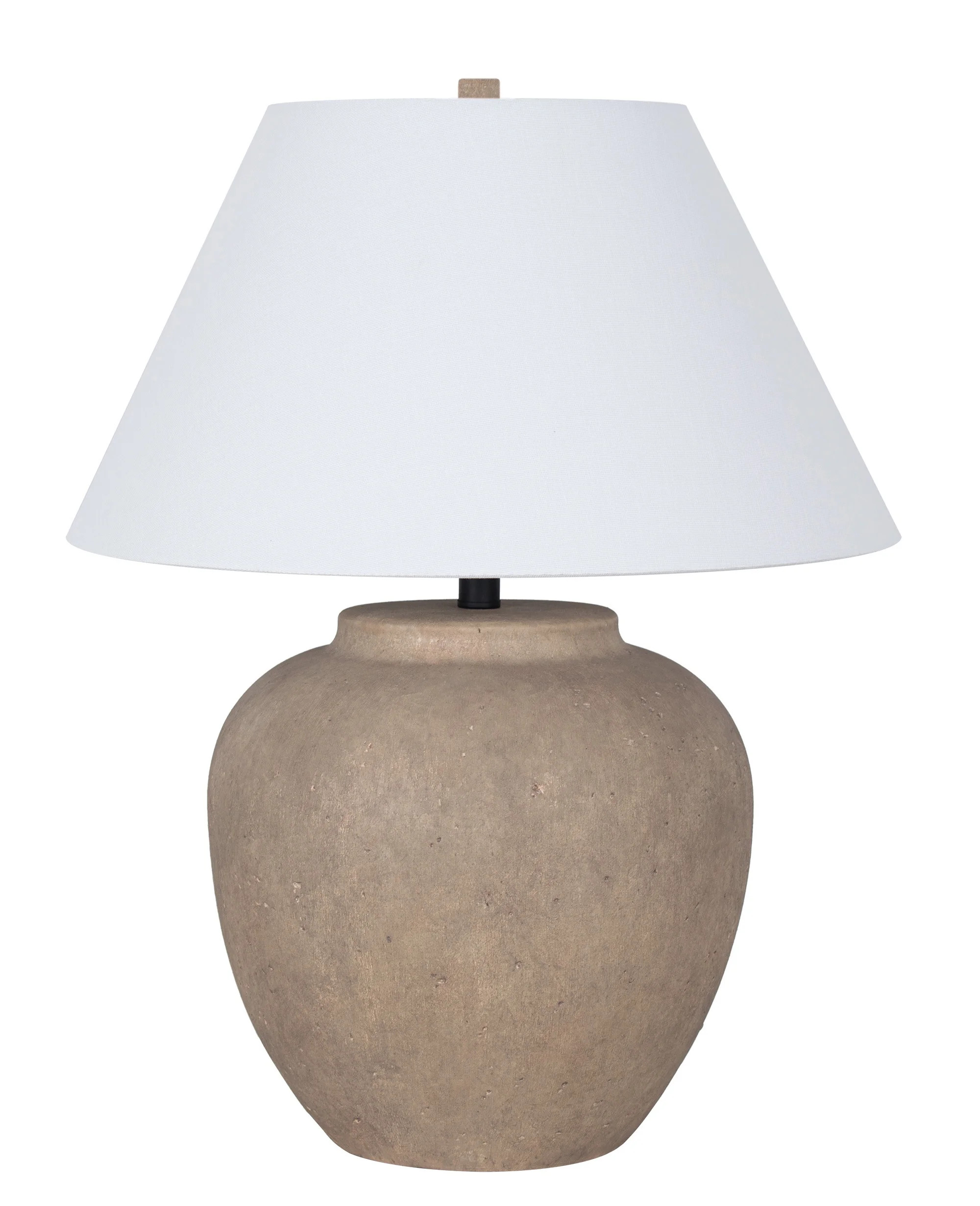 Cooper Ridge Ceramic 26" Table Lamp with Linen Shade, Light Grey Concrete-like | Walmart (US)