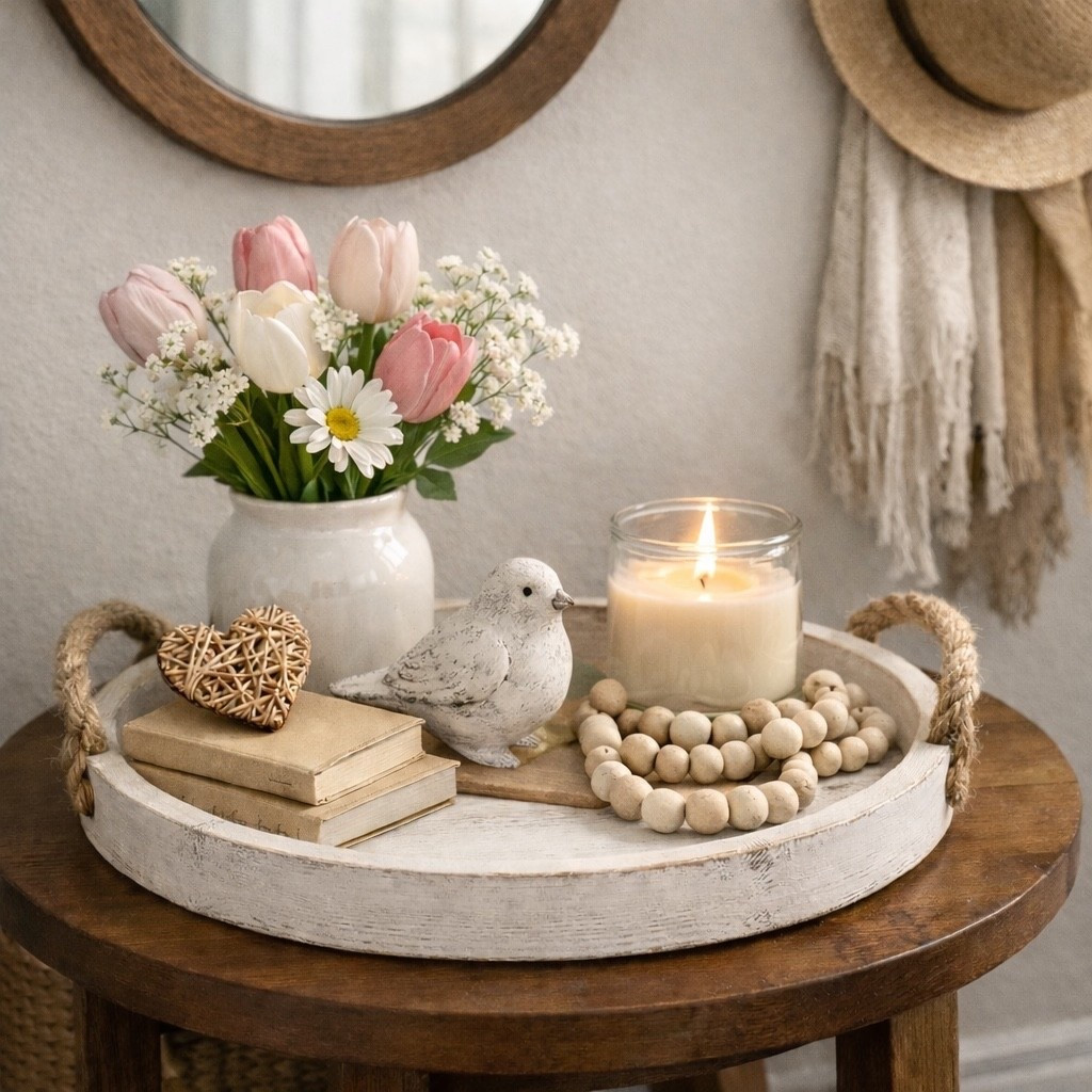 A cozy neutral spring tray 🌷
Soft textures, tulips, and simple pieces for a calm home moment.

Neutral home decor | spring styling | cozy tray decor

Michelle Schwitters | AllTheHolidays_Mama
Soft moments from the Soft Hosting Collection
#SoftHostingCollection

#LTKHome #LTKOver40 #LTKSeasonal