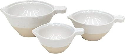 Casafina Fattoria Collection Stoneware Ceramic Set 3 Measuring Cups, White | Amazon (US)