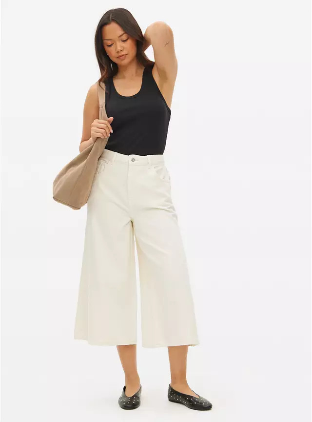 Cream Denim Culottes 8 | Tu Clothing