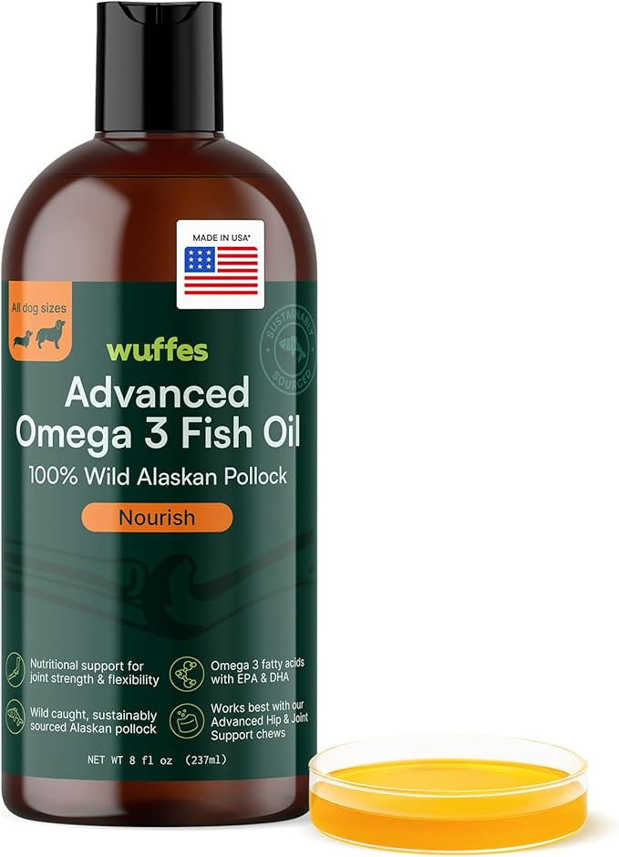 Wuffes Advanced Omega 3 Fish Oil for Dogs, Natural EPA & DHA Fatty Acids, Supports Healthy Skin a... | Amazon (US)