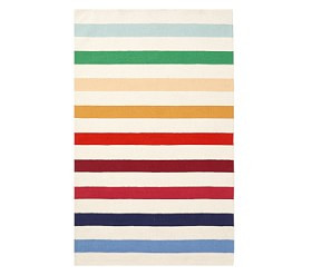 Rainbow Rugby Stripe Rug | Pottery Barn Kids