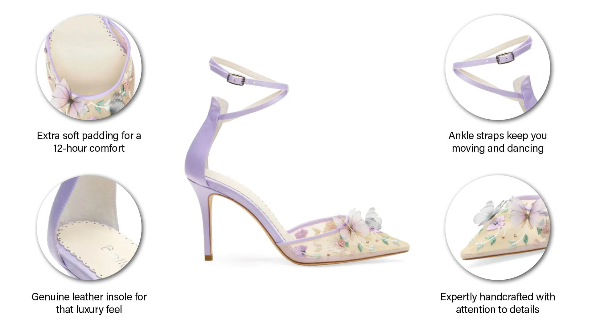 Lavender Butterfly Heels, Garden Party Shoes | Bella Belle Shoes