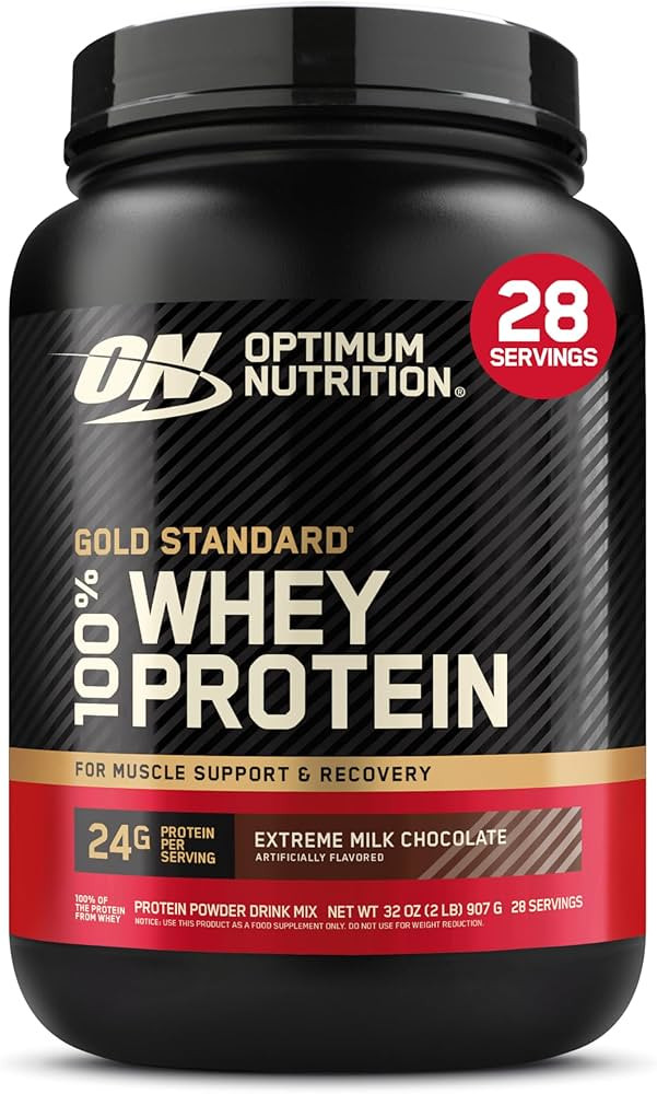 Optimum Nutrition Gold Standard 100% Whey Protein Powder, Extreme Milk Chocolate, 2 Pound (Pack o... | Amazon (US)