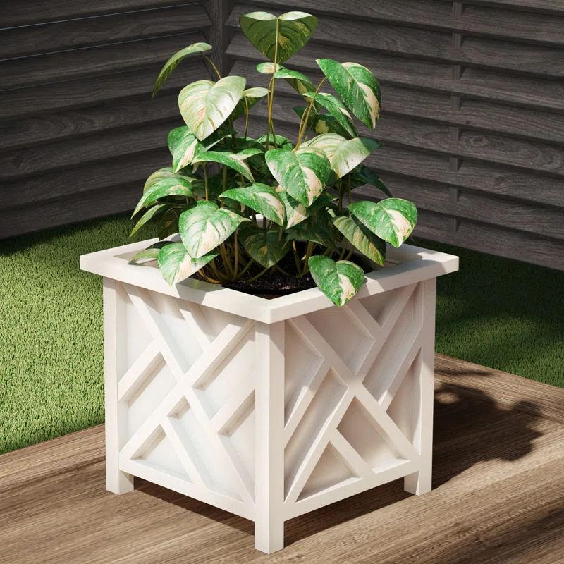 Lattice Planter Box - 14.75-Inch-Square Decorative Flower or Plant Pot | Wayfair North America