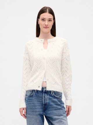 Fuzzy Pointelle Cardigan | Gap (US)