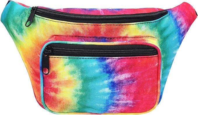 HDE Fanny Pack [80's Style] Waist Pack Outdoor Travel Crossbody Hip Bag (Tie Dye) | Amazon (US)