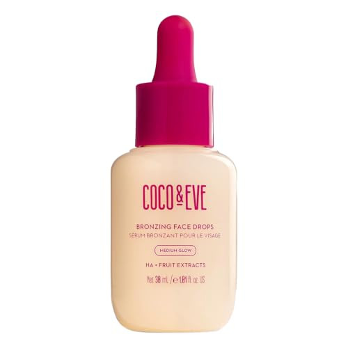 Coco & Eve Self Tanning Drops (Medium) - Customizable Gradual Face Tanner, Hydrating Bronzing Drops with Hyaluronic Acid for a Natural, Glowing Sunless Tan, Vegan, Cruelty Free | 1 Fl Oz | Amazon (US)