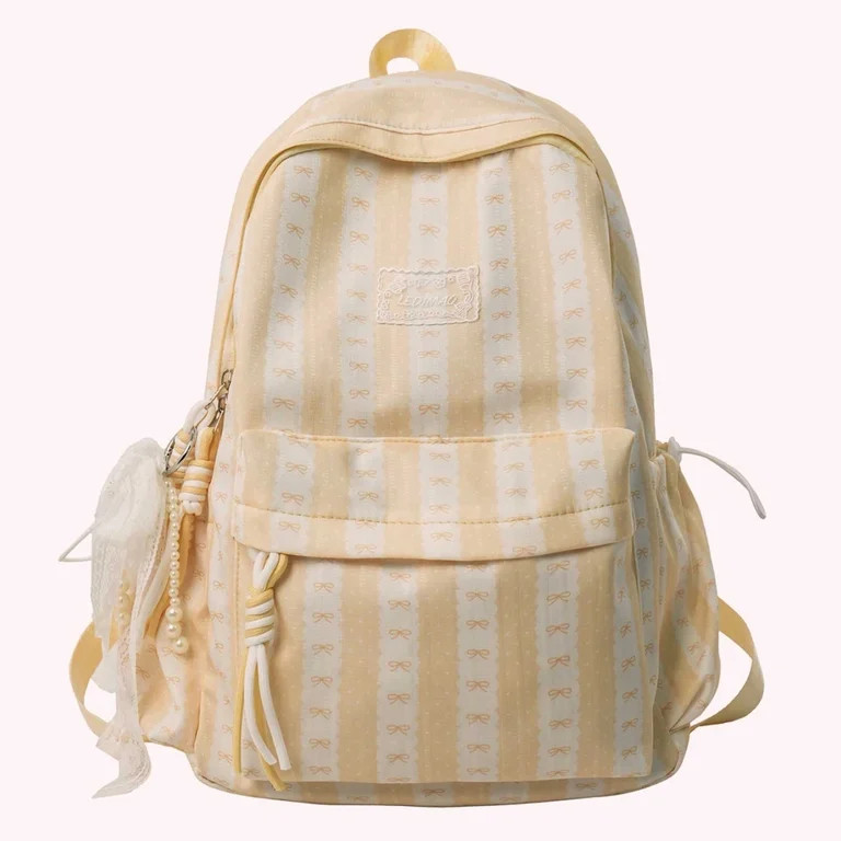 Moontgen Nylon Bow Printed Travel Casual Backpack Large Capacity Preppy Bow Backpack with Compute... | Walmart (US)