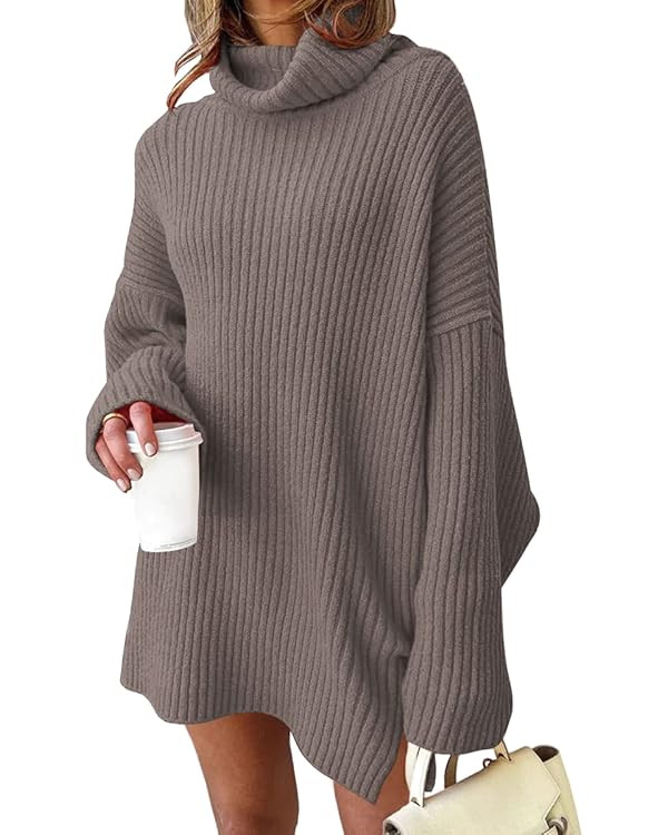 LILLUSORY Womens Turtleneck Oversized Long Batwing Sleeve Fall Sweater 2023 Plus Size Tunic Pullo... | Amazon (US)