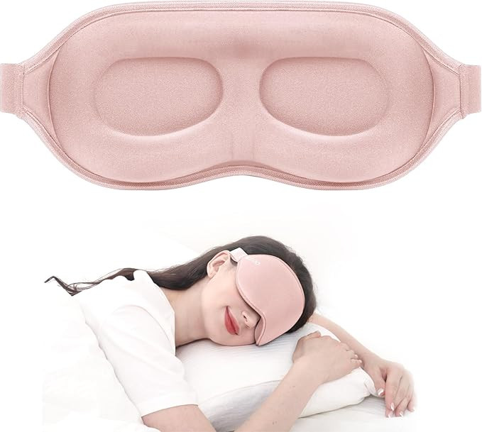 MZOO Luxury Pink Sleep Mask for Back and Side Sleeper, Completely Block Out Light Sleeping Eye Ma... | Amazon (US)