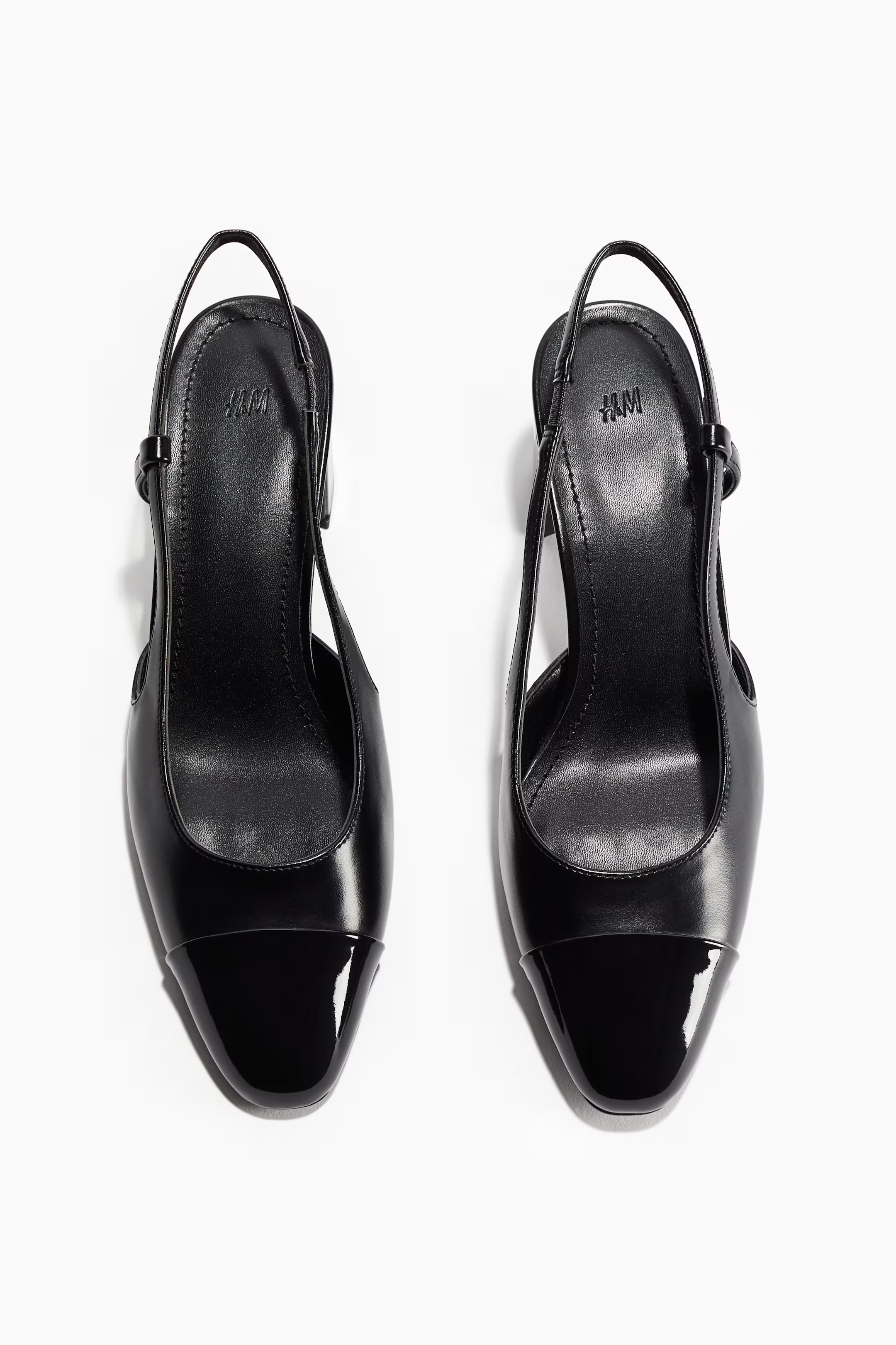Block-heeled slingbacks - High heel - Black - Ladies | H&M GB | H&M (UK, MY, IN, SG, PH, TW, HK)
