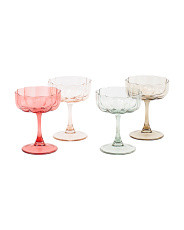 4pk Mixed Floral Coupe Glasses Set | Marshalls