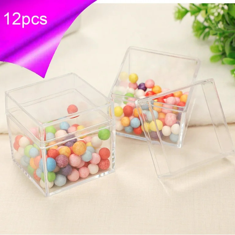 Clear Square Plastic Storage Box with Lid | 5x5x5cm Transparent Display Container for Candy Jewel... | Walmart (US)