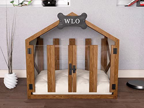Gabled Solid Pine Dog House, Wooden Pet House, Cat Bed Wood Dog House, Pet House, Pet Furniture, Dog | Amazon (US)