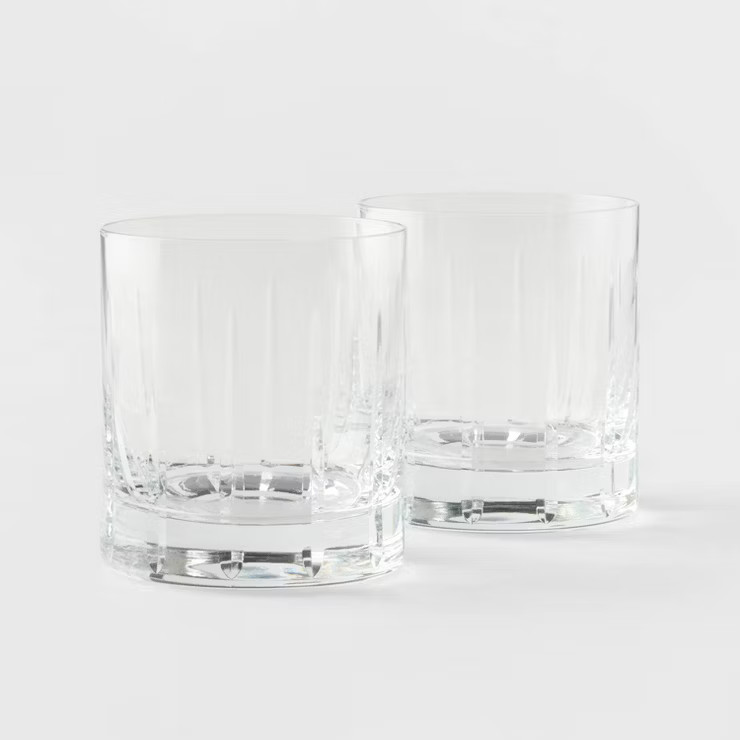 2pk Geneva Crystal Double Old Fashion Etched 10.7oz Glasses - Threshold Signature™ | Target