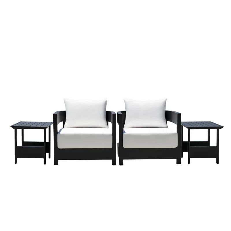 Rocha 4Pc (CH/CH/ST/ST) Outdoor Collection, White | Wayfair North America