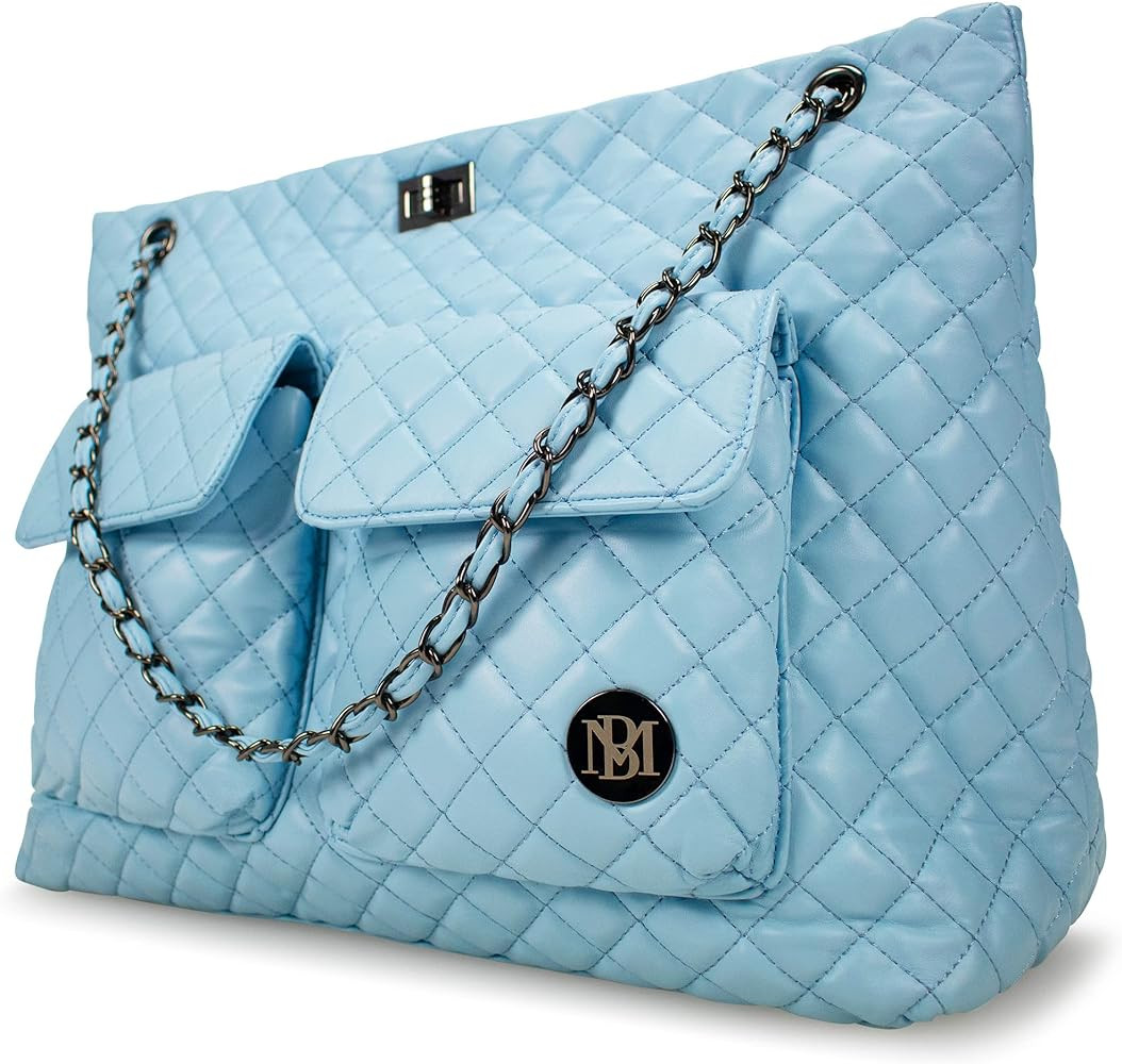 Badgley Mischka Diana Quilted Vegan Leather Tote Weekender Travel Bag | Amazon (US)