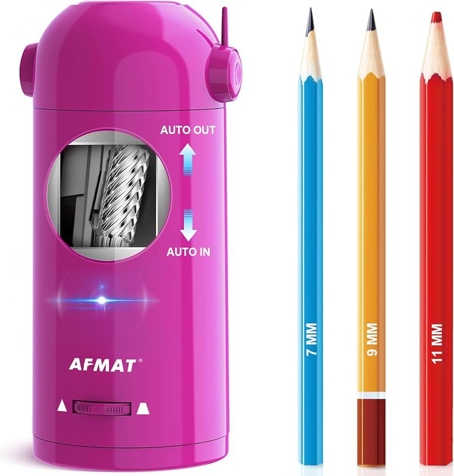 AFMAT Electric Pencil Sharpener for Colored Pencils, Fully Automatic Pencil Sharpener, Auto in & ... | Amazon (US)