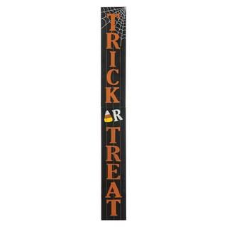 Glitzhome® Orange & Black Wooden Trick or Treat Porch Sign | Michaels Stores
