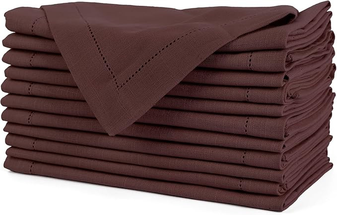 FINGERCRAFT Cloth Napkins, Hemstitched Napkins Cloth, 20 x 20 Inch Generous Picot Hem and Mitered... | Amazon (US)