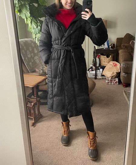 Snow day outfit! 

This duvet puffer coat has been my favorite this season - SO cozy!! Runs very roomy, I’m in an XS with plenty of room to layer. 

Also linking my favorite amazon leggings (TTS - I’m in a small) and my waterproof bean boots and a similar red mock neck fleece pullover! 

#LTKSeasonal #LTKfindsunder100 #LTKstyletip