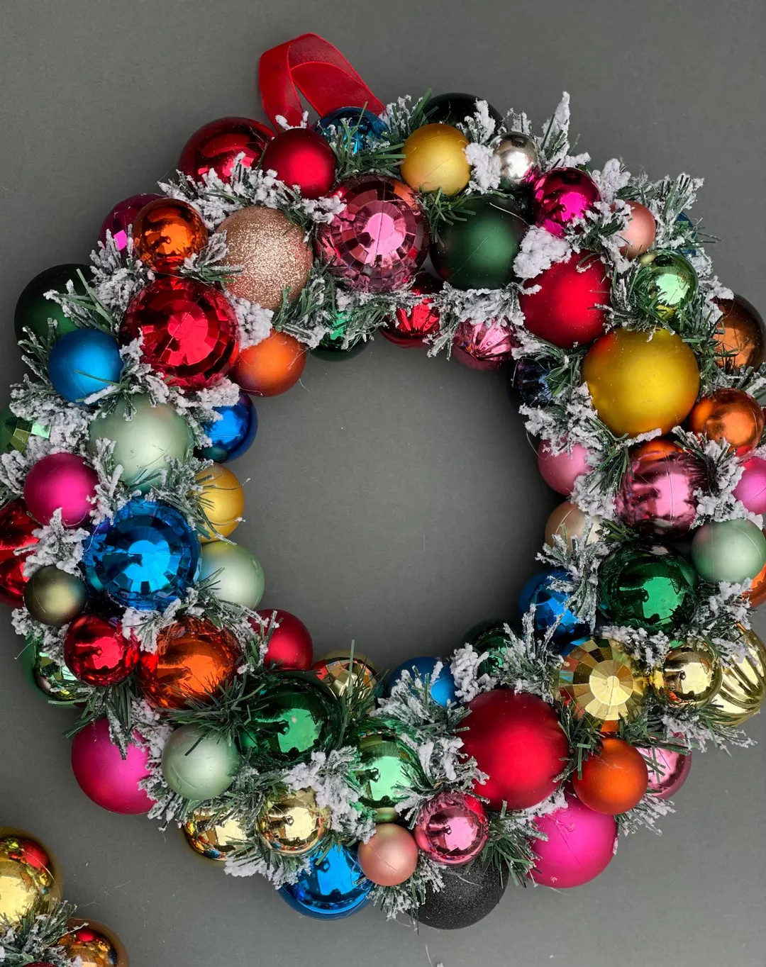 Multicolored Rainbow Bauble Wreath,christmas Wreath, Festive Door Decoration - Etsy | Etsy (US)