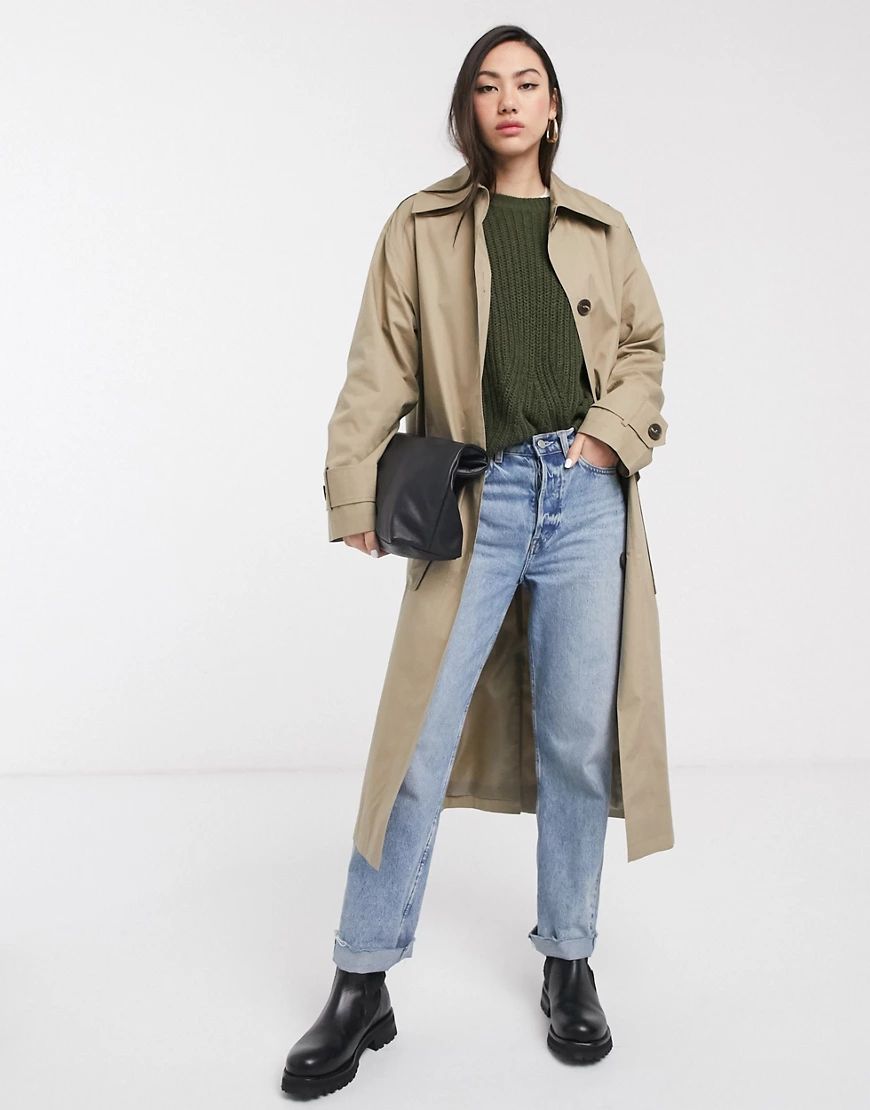 ASOS DESIGN - Trench-coat boyfriend - Taupe-Neutre | ASOS (Global)