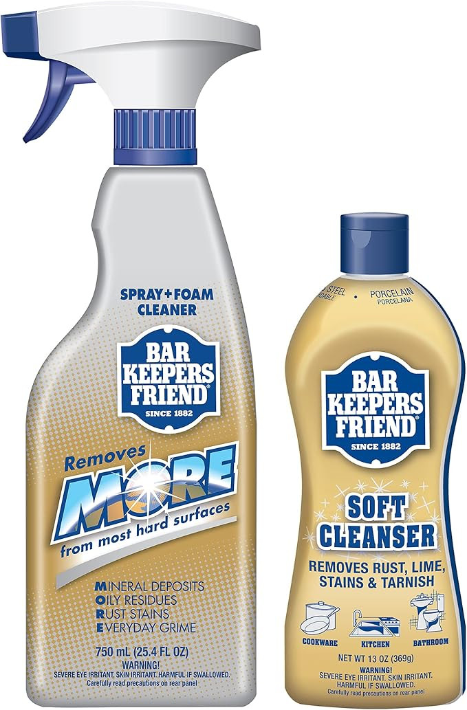 Bar Keepers Friend Soft Cleanser Premixed Formula | 13 oz. container + 25.4 oz. spray bottle| (2-... | Amazon (US)