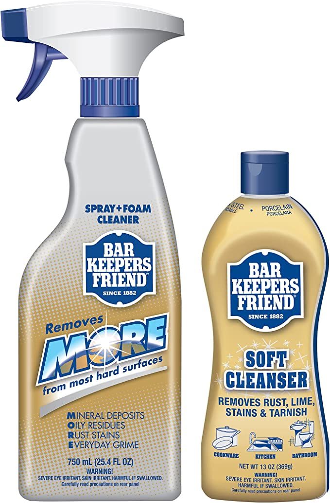 Bar Keepers Friend Soft Cleanser Premixed Formula | 13 oz. container + 25.4 oz. spray bottle| (2-... | Amazon (US)