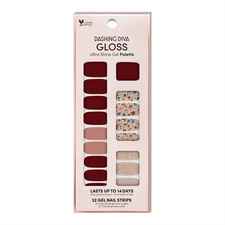 Dashing Diva GLOSS Gel Nail Polish Strips Wild Flower Includes 32 Strips | Walmart (US)