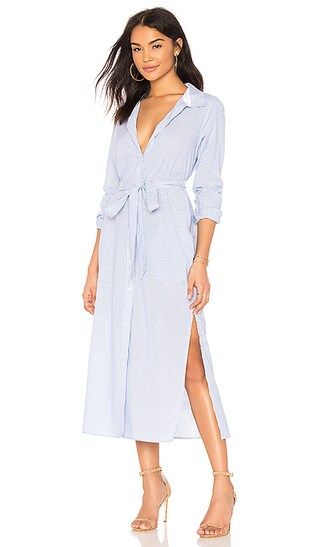 Sanctuary Jess Maxi Button Up in Baby Ticking Stripe | Revolve Clothing (Global)