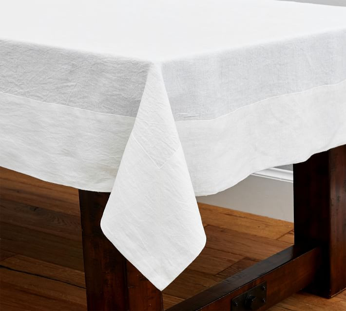 Mason Oversized Linen Tablecloth | Pottery Barn (US)