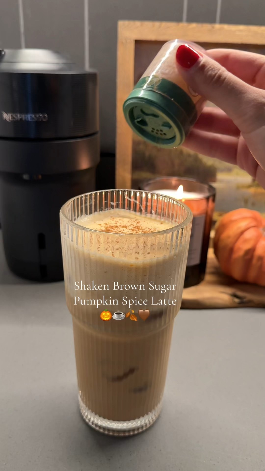 ✨ Fall in a glass ✨
I made a shaken brown sugar pumpkin spice latte topped with homemade pumpkin cold foam 🤎🎃 Perfect cozy-day treat that tastes like your favorite coffee shop but made right at home.

🔗 Linking my glassware, frother, Nespresso, and fall kitchen favorites so you can recreate the vibe! 🍁 

#LTKHome #LTKHalloween #LTKSeasonal