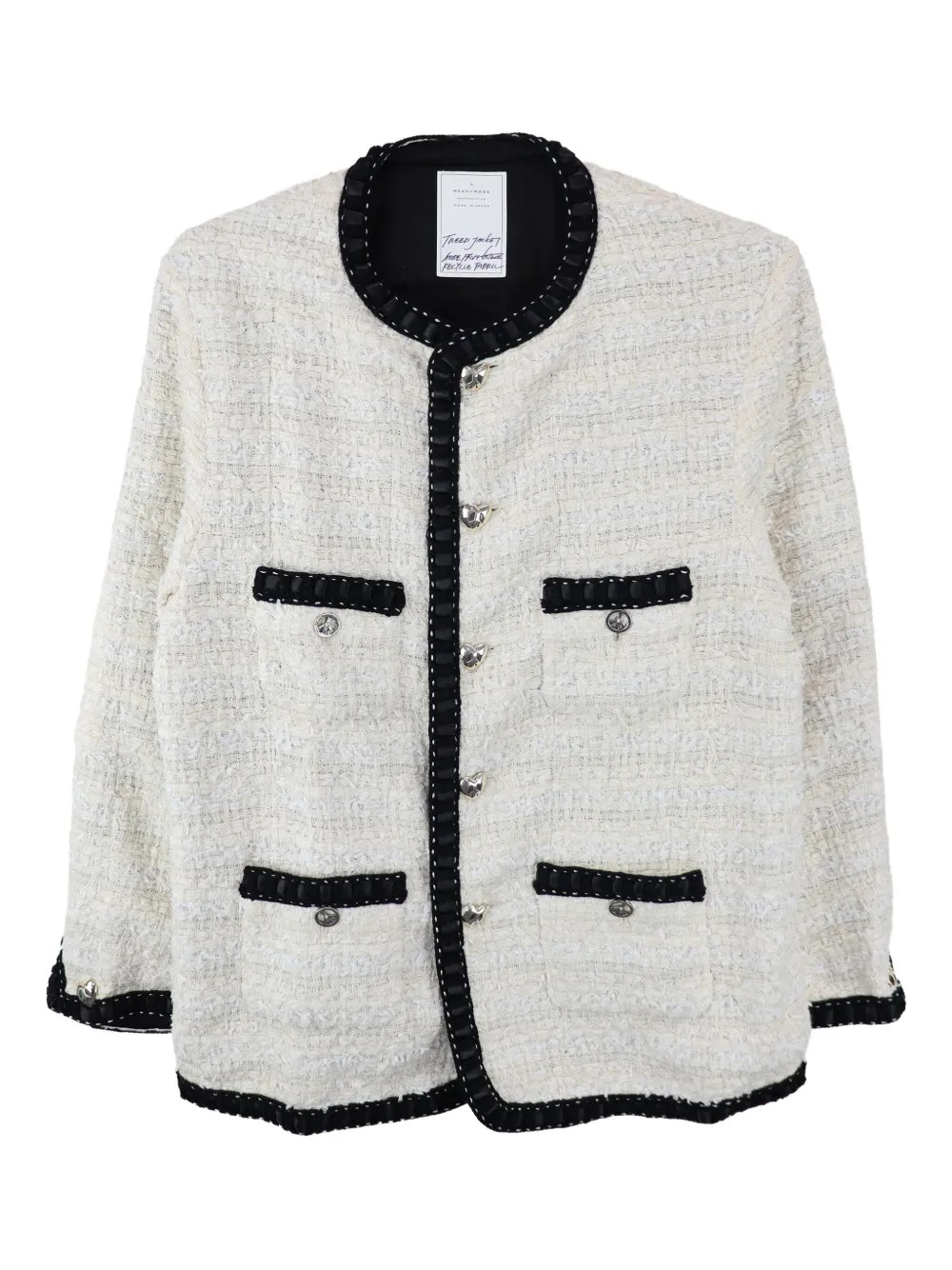 Readymade Tweed Trimmed Jacket | White | FARFETCH | Farfetch Global