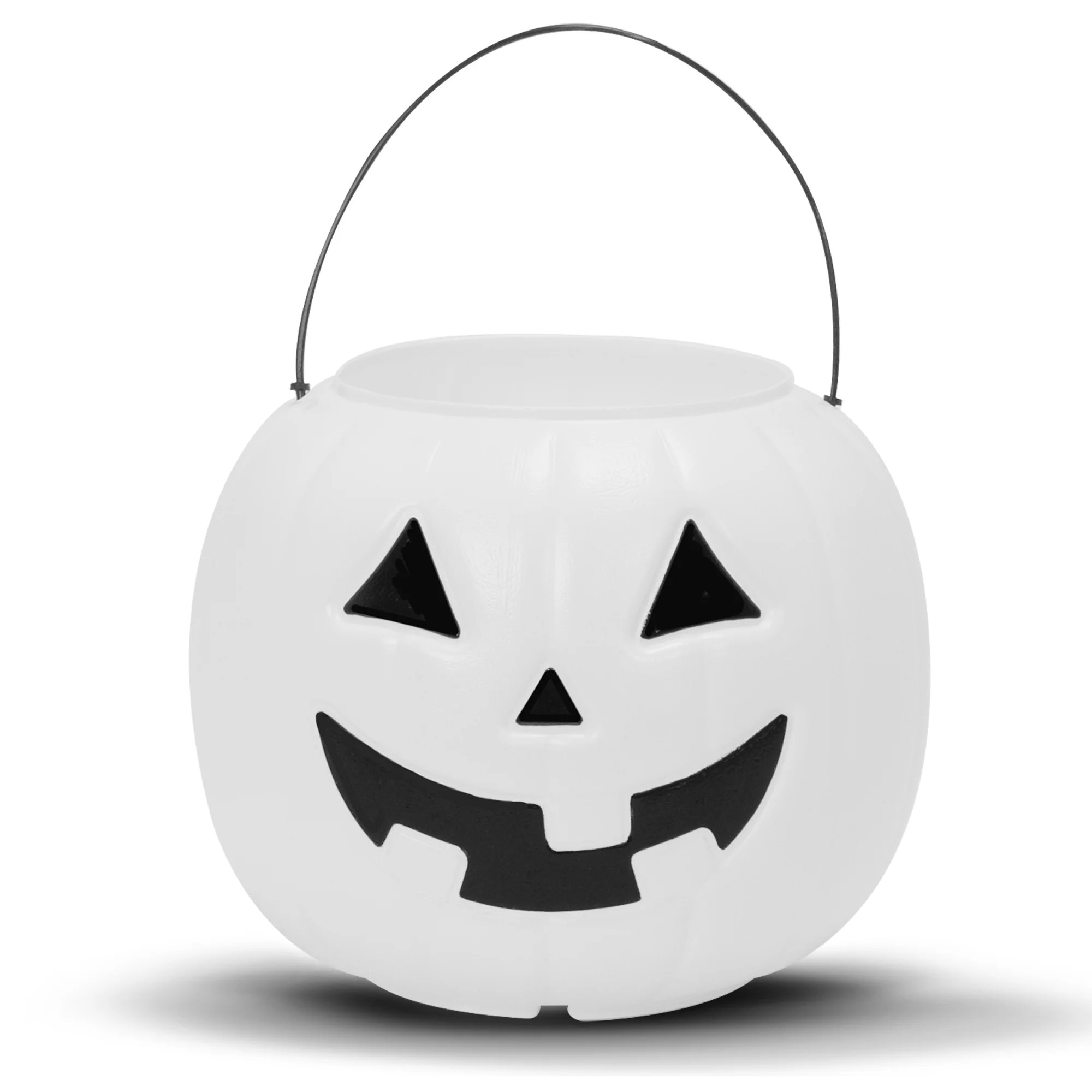 White and Black 8.5 Inch Halloween Pumpkin Treat Pail By Way To Celebrate - Walmart.com | Walmart (US)
