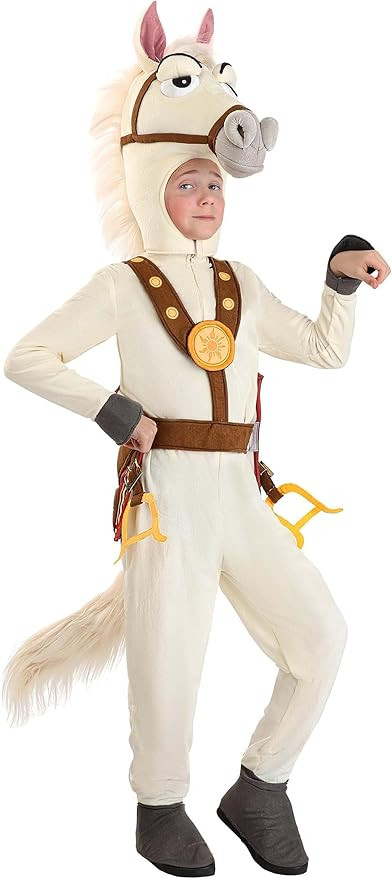 Disney Tangled Maximus Children's Horse Costume | White Equestrian Character Jumpsuit With Headpi... | Amazon (US)